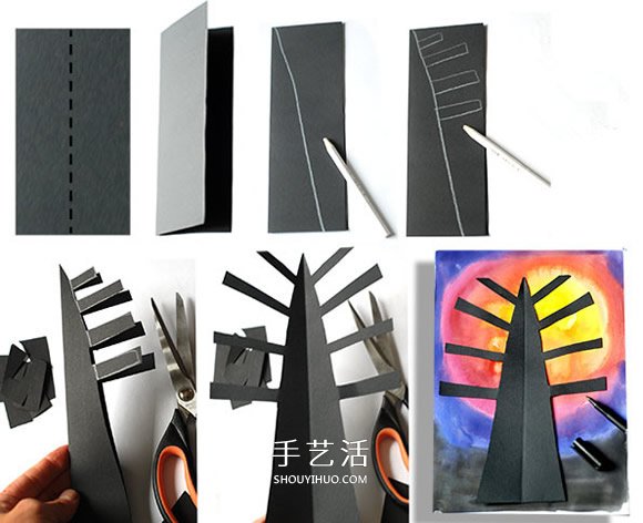 DIY剪貼畫(huà)風(fēng)格萬(wàn)圣節(jié)賀卡的制作方法圖解 -  rpnrmr.com
