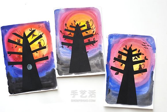 DIY剪貼畫(huà)風(fēng)格萬(wàn)圣節(jié)賀卡的制作方法圖解 -  rpnrmr.com