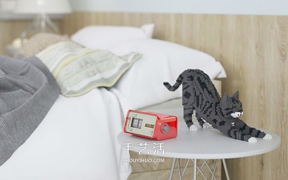 用迷你樂(lè)高積木DIY立體貓咪模型的作品圖片 -  rpnrmr.com