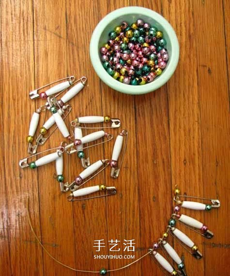 DIY串珠花籃的方法圖解 別針串珠花籃的做法 -  rpnrmr.com