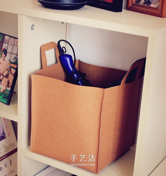水洗牛皮紙DIY手工制作四方形雜物籃的教程 -  rpnrmr.com