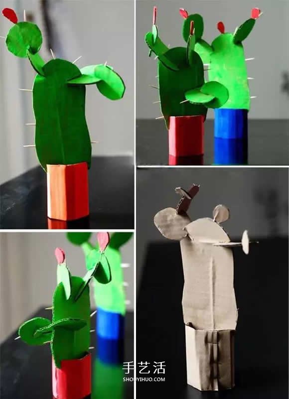 幼兒園仙人掌手工制作 瓦楞紙仙人掌的做法 -  rpnrmr.com