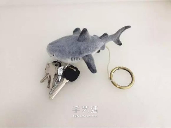 羊毛氈鯊魚鑰匙包DIY 羊毛氈鑰匙包的制作方法 -  rpnrmr.com
