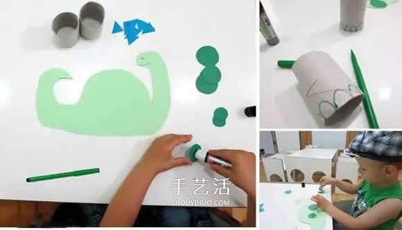 幼兒手工制作恐龍教程 卷紙筒做恐龍的方法 -  rpnrmr.com