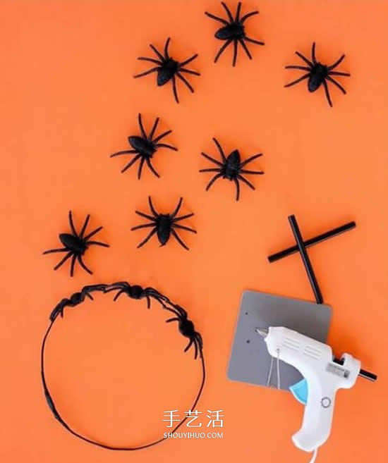 簡單萬圣節(jié)頭飾制作 DIY萬圣節(jié)蜘蛛頭飾教程 -  rpnrmr.com