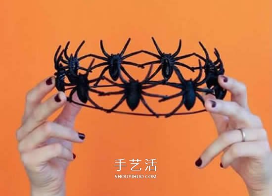 簡單萬圣節(jié)頭飾制作 DIY萬圣節(jié)蜘蛛頭飾教程 -  rpnrmr.com