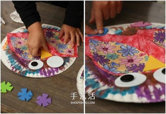 紙餐盤手工小制作 做成可愛的貓頭鷹掛飾 -  rpnrmr.com