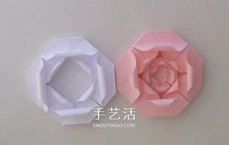 扁平玫瑰花的折法圖解 組合式平玫瑰折紙教程 -  rpnrmr.com