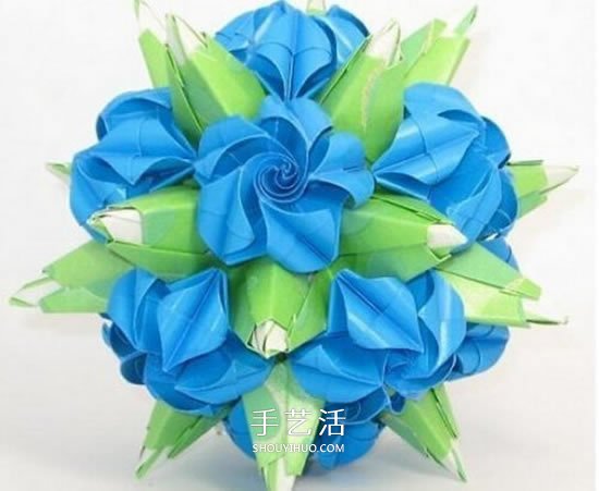 綠蘿魔靈花球的折法圖解 折紙綠蘿魔靈花球教程 -  rpnrmr.com