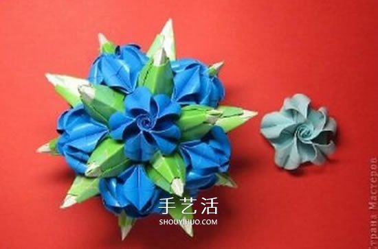 綠蘿魔靈花球的折法圖解 折紙綠蘿魔靈花球教程 -  rpnrmr.com