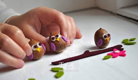 橡子手工制作貓頭鷹 簡(jiǎn)單橡子貓頭鷹的做法 -  rpnrmr.com