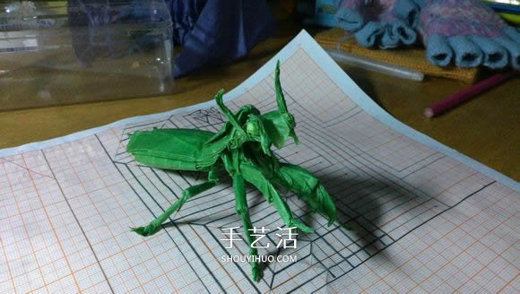 立體螳螂的折法圖解 折紙小螳螂的詳細(xì)步驟 -  rpnrmr.com