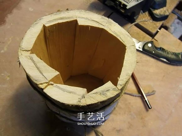 原木制作粗獷啤酒杯 自制大號啤酒杯的過程 -  rpnrmr.com