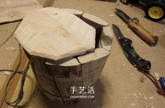 原木制作粗獷啤酒杯 自制大號啤酒杯的過程 -  rpnrmr.com
