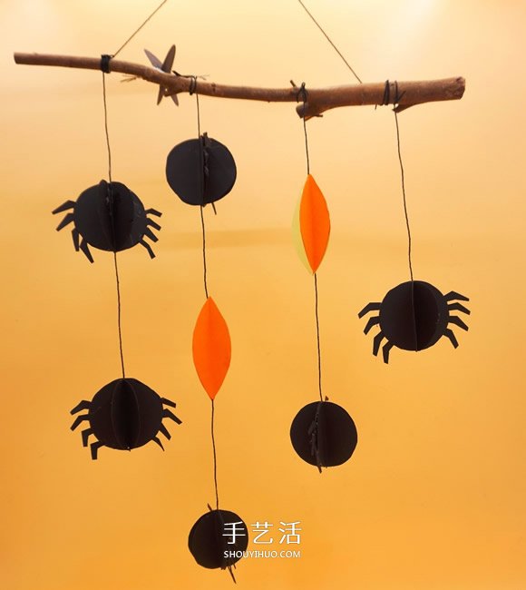 萬圣節(jié)黑蜘蛛掛飾制作 簡單卡紙做蜘蛛的方法 -  rpnrmr.com