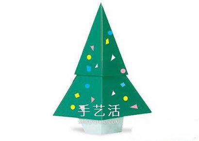 用一張紙折圣誕樹圖解 幼兒折紙圣誕樹的教程 -  rpnrmr.com