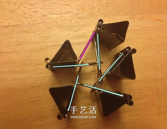 長(zhǎng)尾票夾做立體五角星 DIY票夾五角星圖解 -  rpnrmr.com