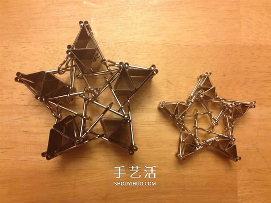 長(zhǎng)尾票夾做立體五角星 DIY票夾五角星圖解 -  rpnrmr.com