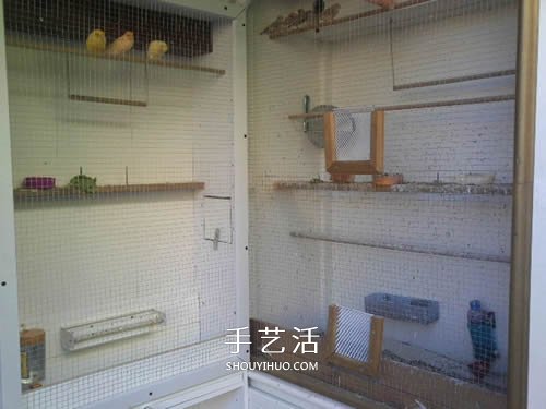 舊書(shū)架改造鳥(niǎo)柜的方法 舊家具DIY制作超大鳥(niǎo)籠 -  rpnrmr.com