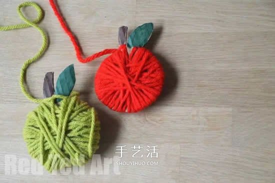 幼兒園蘋果手工制作 硬紙板和毛線做蘋果方法 -  rpnrmr.com