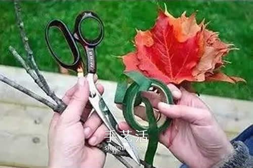 落葉制作玫瑰花圖解 楓葉玫瑰花的做法步驟 -  rpnrmr.com