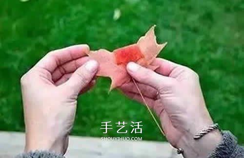落葉制作玫瑰花圖解 楓葉玫瑰花的做法步驟 -  rpnrmr.com