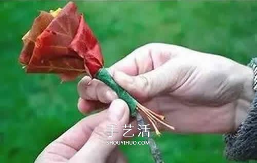 落葉制作玫瑰花圖解 楓葉玫瑰花的做法步驟 -  rpnrmr.com