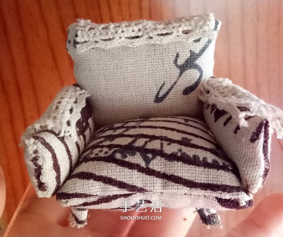 不織布扶手沙發(fā)模型DIY 迷你單人沙發(fā)布藝制作 -  rpnrmr.com