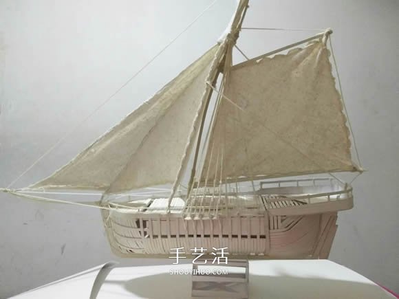 紙制單桅帆船模型制作 精致卡紙帆船手工制作 -  rpnrmr.com