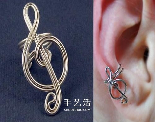銀線制作高音譜號(hào)耳飾 沒(méi)有耳洞也可以佩戴 -  rpnrmr.com