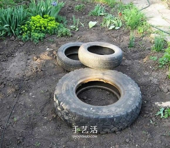輪胎廢物利用DIY池子 用廢舊輪胎制作池塘 -  rpnrmr.com