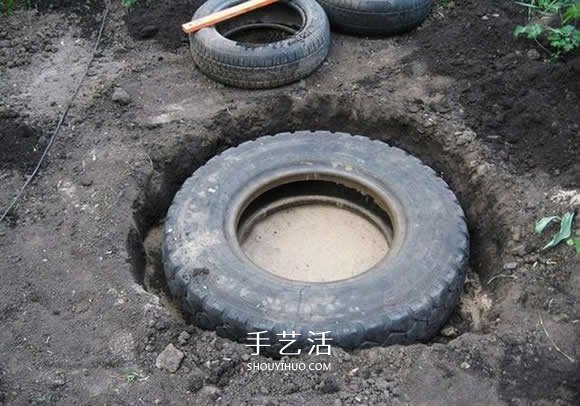 輪胎廢物利用DIY池子 用廢舊輪胎制作池塘 -  rpnrmr.com