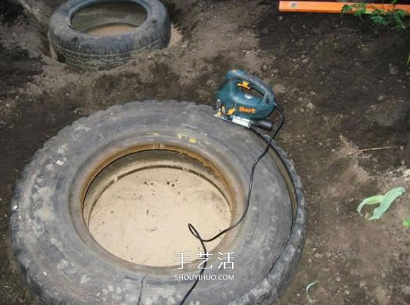 輪胎廢物利用DIY池子 用廢舊輪胎制作池塘 -  rpnrmr.com