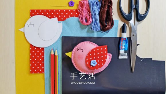 不織布小鳥(niǎo)冰箱貼DIY 手工布藝小鳥(niǎo)冰箱貼制作 -  rpnrmr.com