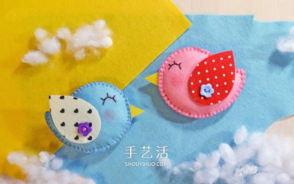 不織布小鳥(niǎo)冰箱貼DIY 手工布藝小鳥(niǎo)冰箱貼制作 -  rpnrmr.com