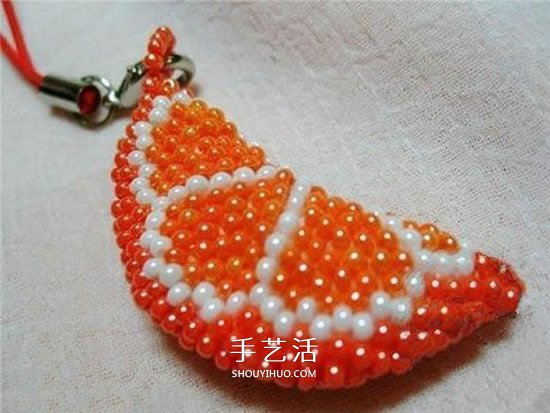 串珠制作橙瓣鑰匙鏈 水果風(fēng)串珠鑰匙掛件DIY -  rpnrmr.com