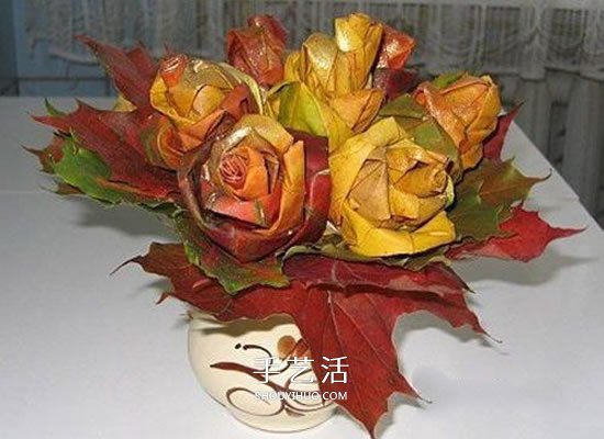 楓葉手工制作玫瑰花苞 樹葉玫瑰花苞的做法 -  rpnrmr.com