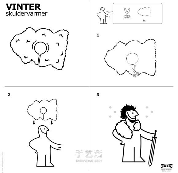 自制Jon Snow毛披肩 你僅需要一條宜家地毯！ -  rpnrmr.com