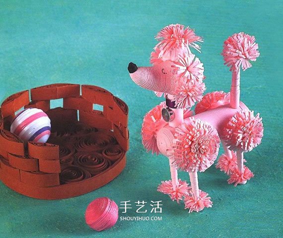 衍紙貴賓犬的做法圖解 衍紙手工制作貴婦犬 -  rpnrmr.com