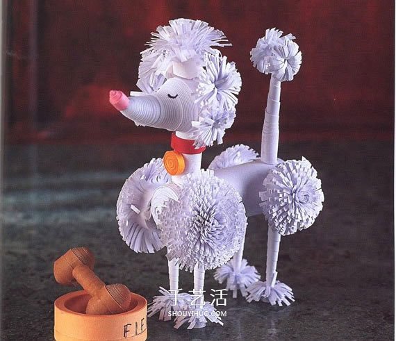 衍紙貴賓犬的做法圖解 衍紙手工制作貴婦犬 -  rpnrmr.com