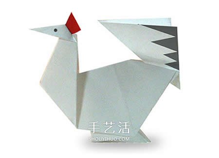 幼兒折紙大公雞圖解 簡單公雞的折法教程 -  rpnrmr.com