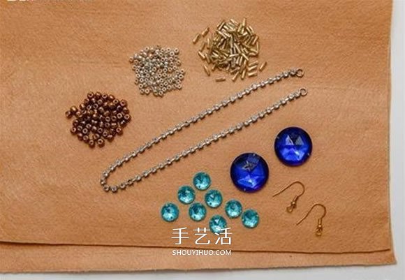 串珠耳環(huán)DIY圖解教程 帶寶石串珠耳環(huán)制作 -  rpnrmr.com