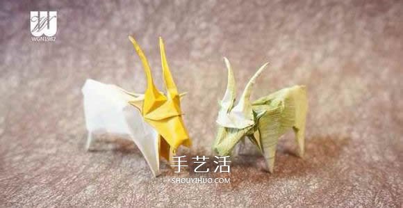 逼真山羊的折紙方法 手工折紙立體山羊圖解 -  rpnrmr.com