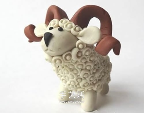 超輕粘土制作長角小羊 有角綿羊粘土DIY圖解 -  rpnrmr.com