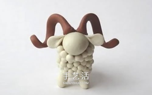 超輕粘土制作長角小羊 有角綿羊粘土DIY圖解 -  rpnrmr.com