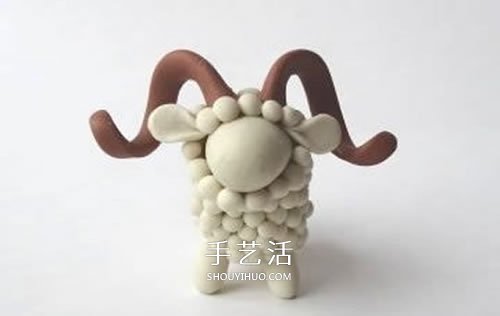 超輕粘土制作長角小羊 有角綿羊粘土DIY圖解 -  rpnrmr.com