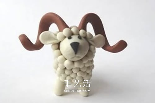超輕粘土制作長角小羊 有角綿羊粘土DIY圖解 -  rpnrmr.com