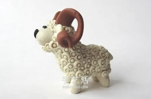 超輕粘土制作長角小羊 有角綿羊粘土DIY圖解 -  rpnrmr.com
