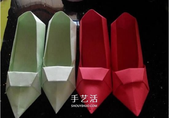 簡易高跟鞋的折法圖解 手工折紙高跟鞋的方法 -  rpnrmr.com
