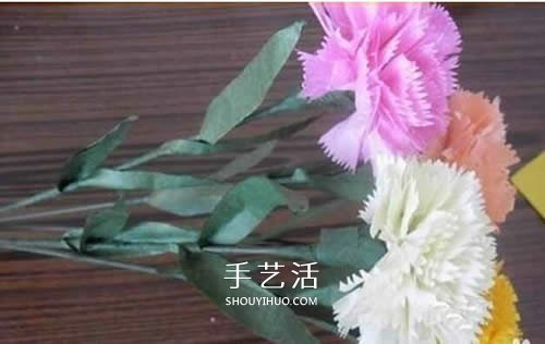 手揉紙康乃馨的制作 母親節(jié)康乃馨DIY圖解 -  rpnrmr.com